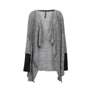 RBX Hacci Fly Away Cardigan Sweater Space Dye‎ Gray Black Long Sleeve Open Front
